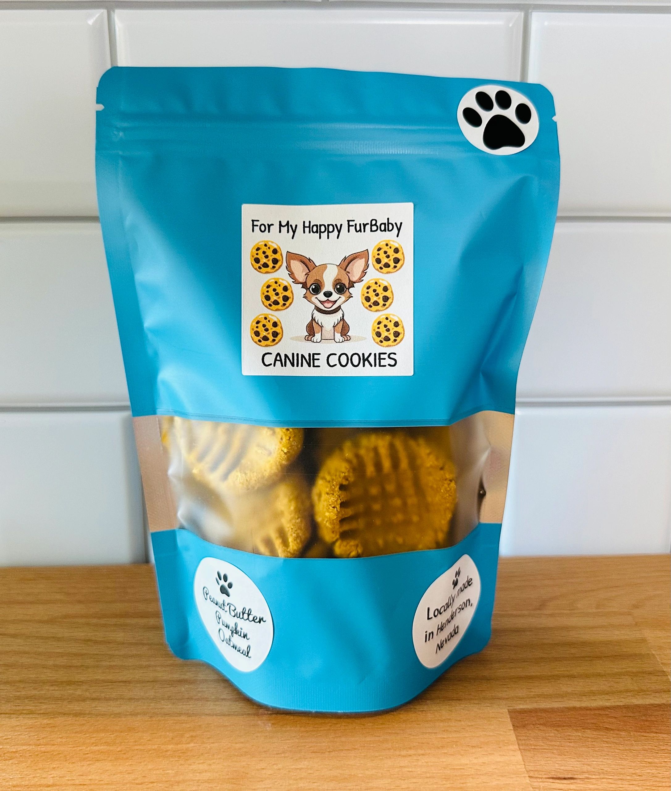 Peanut Butter Pumpkin Oatmeal Canine Cookies - 12 cookies per package - $12 retail