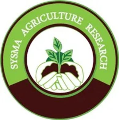 Logo of Sysma Agriculture Research with hands holding a plant.