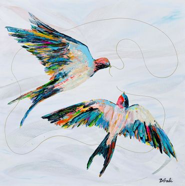 deux oiseaux vol 