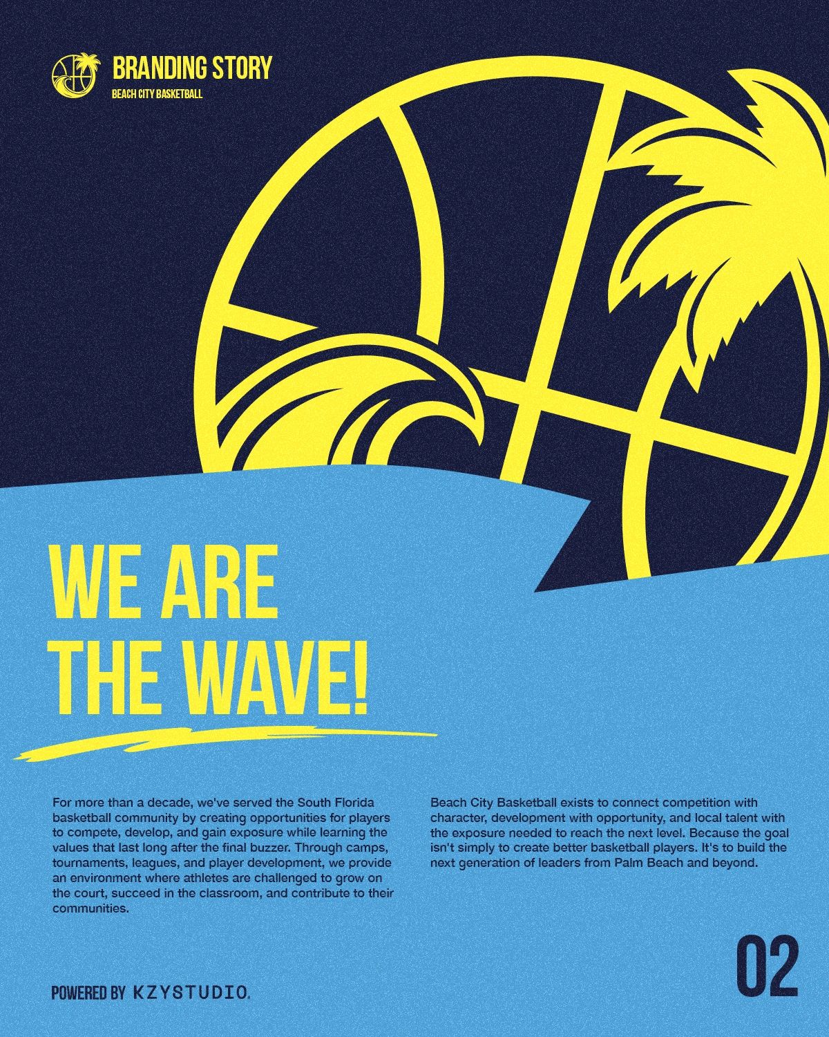 Beach City Basketball branding emphasizing growth and leadership.