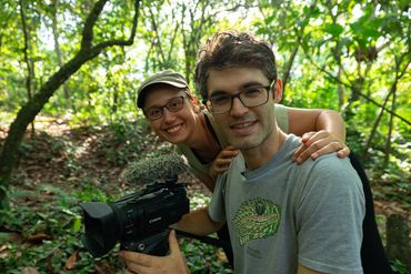 Matej and Zuzana posing for pictures in Togo jungle. Rhett Cutrell, Fornever Productions