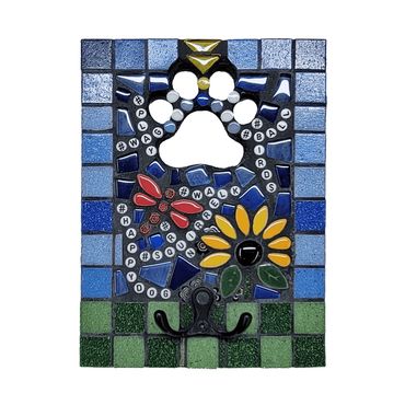 "Happy Dog" Mosaic Dog Leash Holder