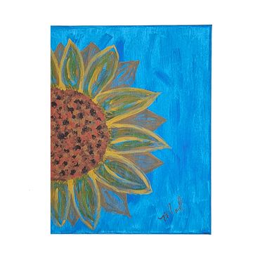 Sunflower acrylic painting on canvas