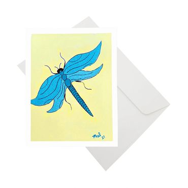 Notecard - Blue Dragonfly