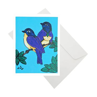 Notecard - Birds on Branch