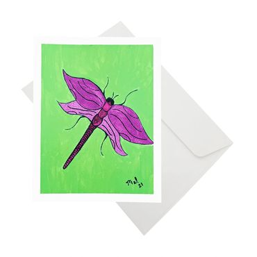 Notecard - Purple Dragonfly