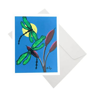 Notecard - Dragonflies & Cottontails
