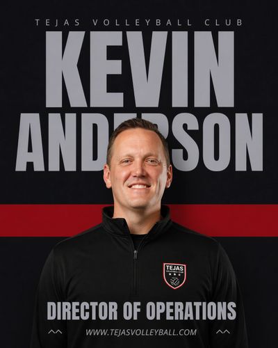 Kevin Anderson, Director of Operations for Tejas Volleyball Club, posing confidently.