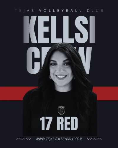 Portrait of Kelsi Crew, volleyball player number 17 for Tejas Volleyball Club.