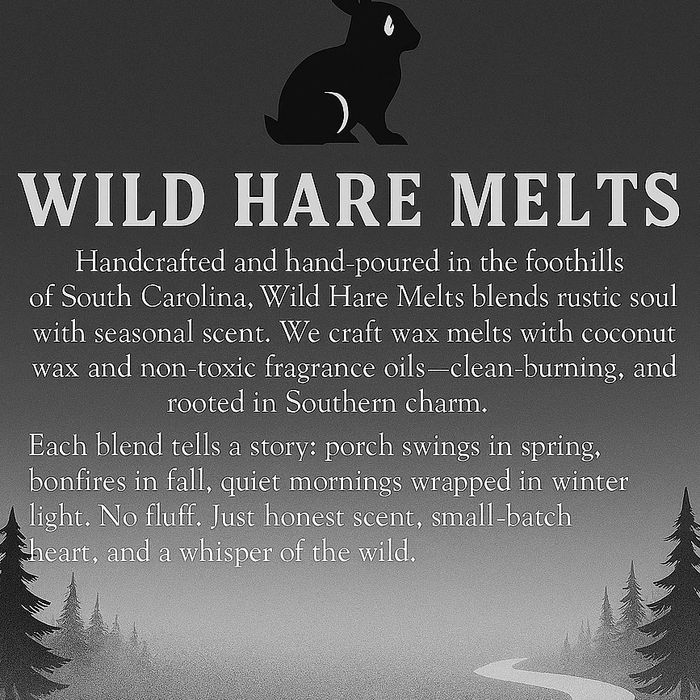Wild Hare Melts offers handcrafted, clean-burning wax melts with seasonal scents.