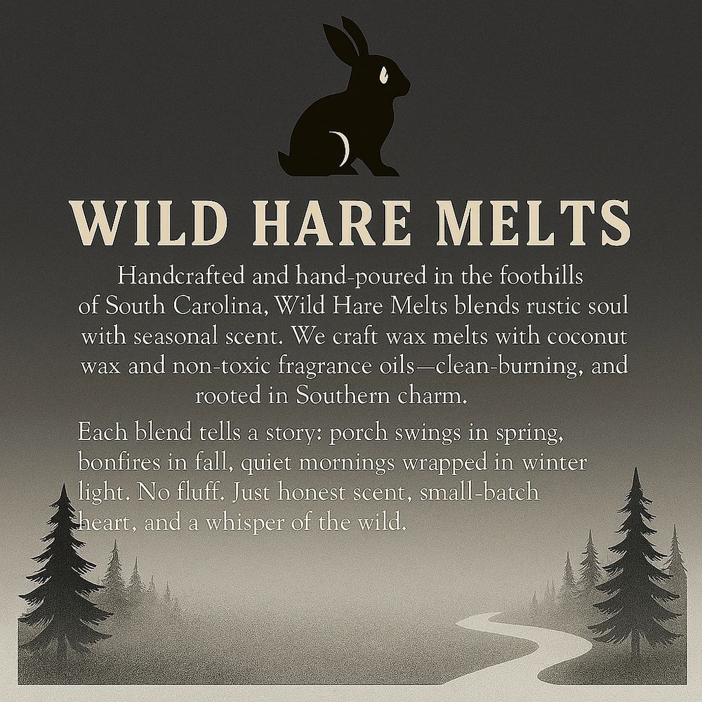 Wild Hare Melts offers handcrafted, clean-burning wax melts with seasonal scents.