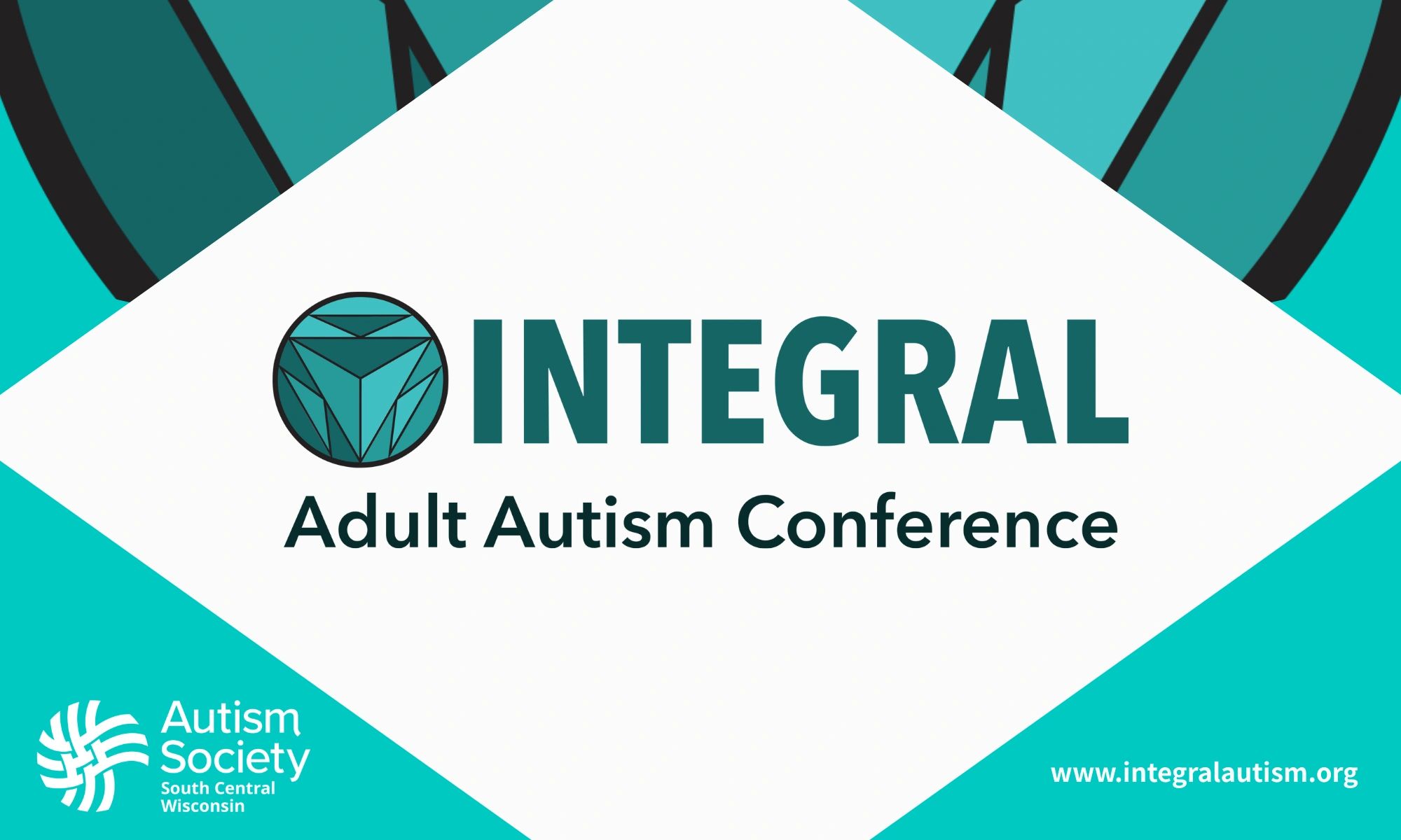 Integral Adult Autism Conference logo with Autism Society logo.