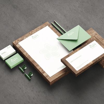 A selection of branded business stationery