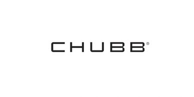 Minimalistic black text logo of CHUBB on white background.