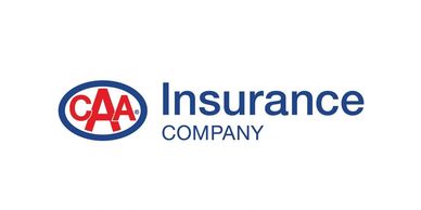 Logo of CAA Insurance Company with blue and red colors.