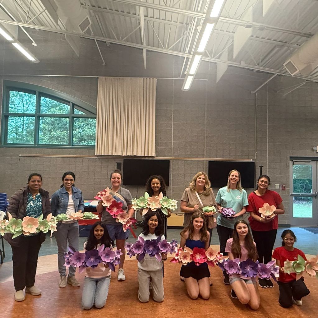 A group of Mom and daughters doing crafting for Mother's day