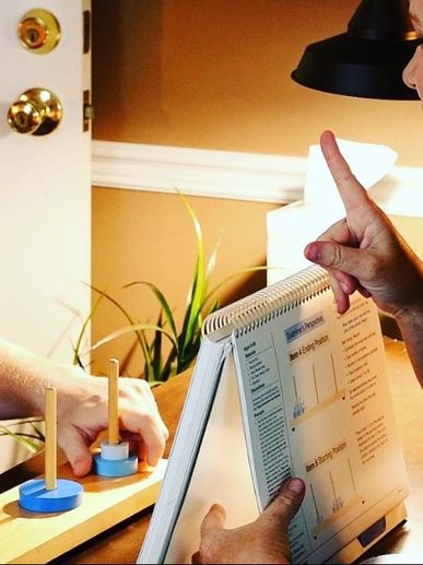 Licensed psychologist conducting a psychological evaluation for an adult.