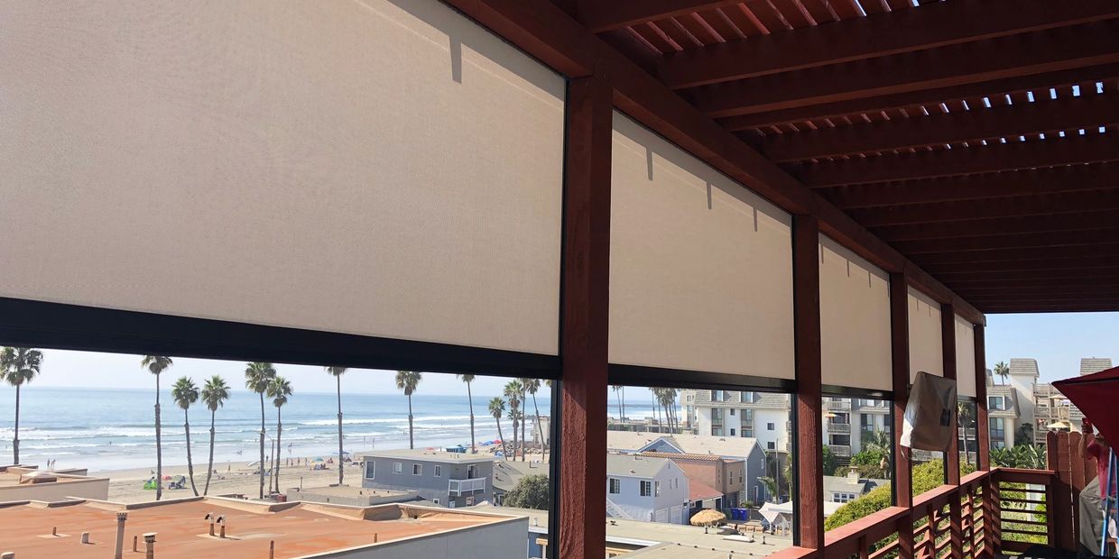 Lutron Motorized Exterior Shades - 3% Solar Material in Channels