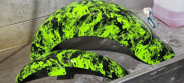 Front and rear fender from a Harley-Davidson