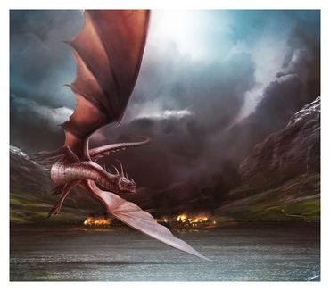 Smaug Burns Lake Town