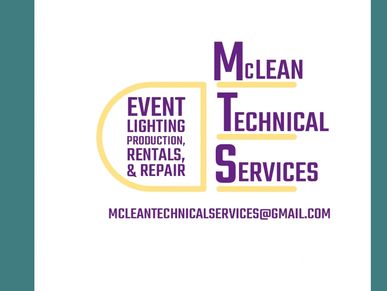 Logo for McLean Technical Services specializing in event lighting and rentals.
