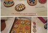 Hand painted wood Tic-tac-toe game