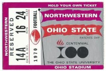 Vintage Antique Game Used Ohio State OSU Ticket