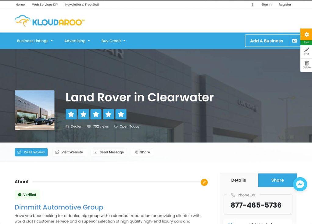 Kloudaroo™ (kloudaroo.com) is a very busy online business directory.