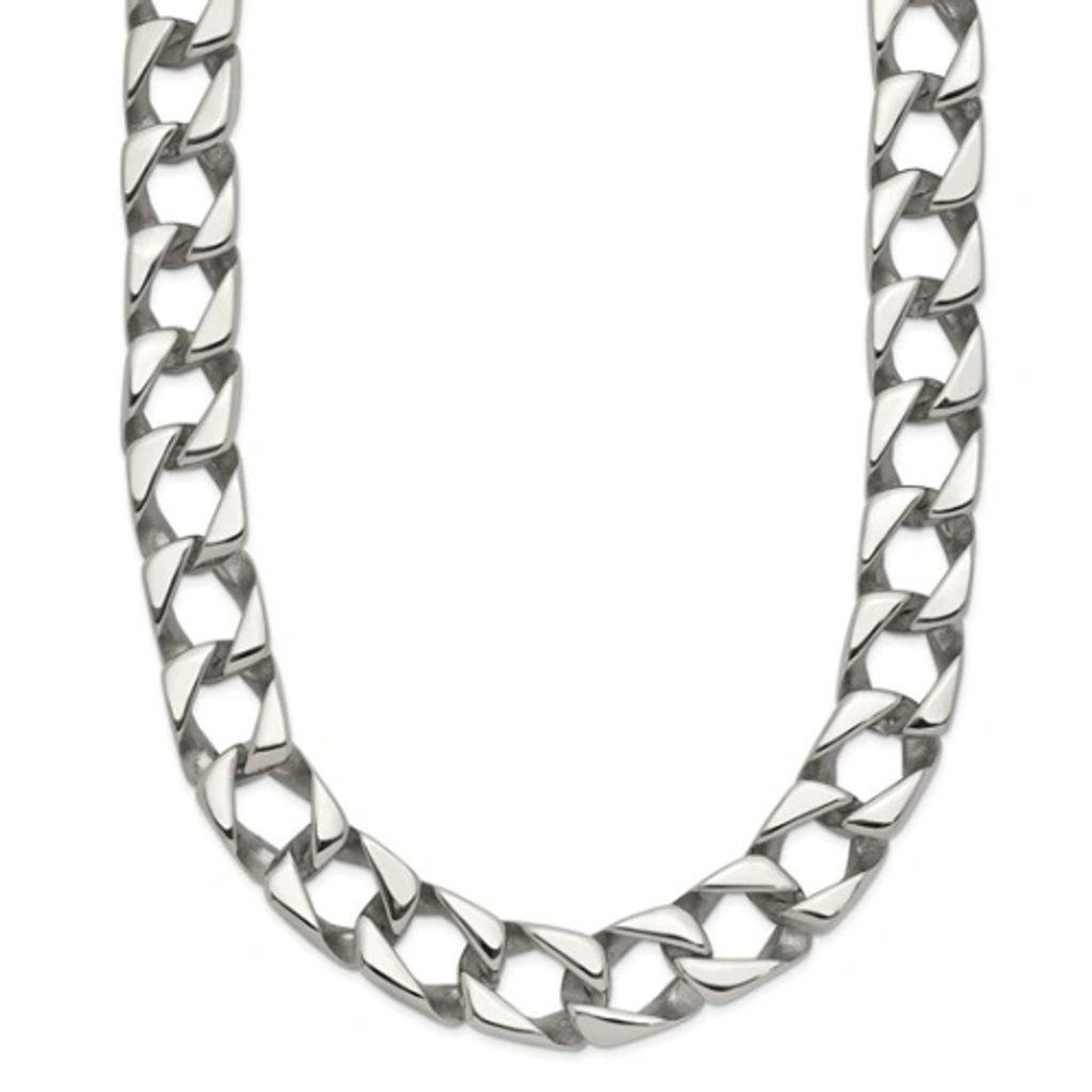 Chisel Stainless Steel Polished 24 inch Square Link Necklace
