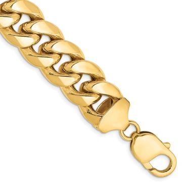 14K 10 inch 13.2mm Semi-Solid Miami Cuban with Lobster Clasp Chain