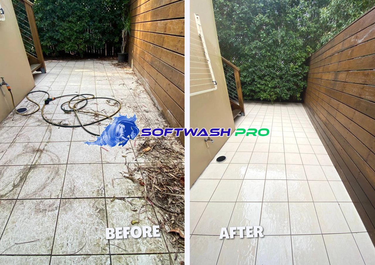 Tiles restored with softwashing