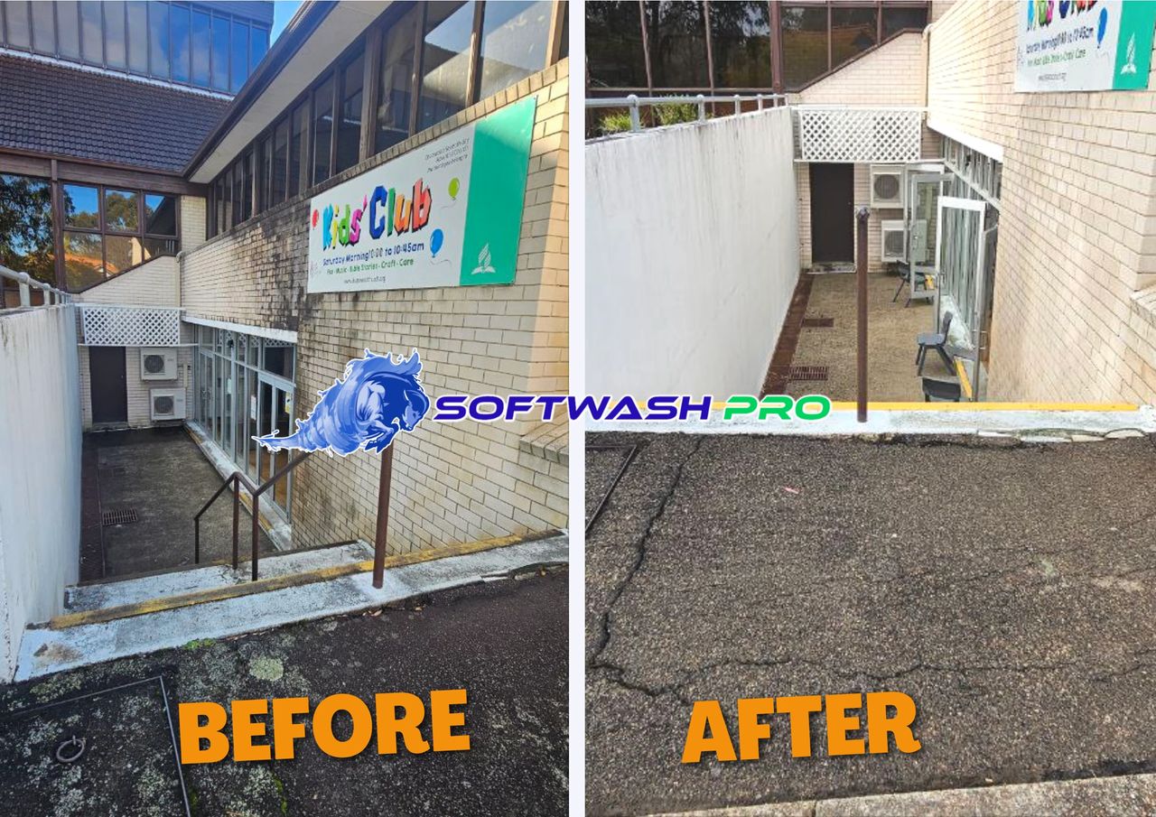 Concrete Cleaning transformation by Softwash Pro