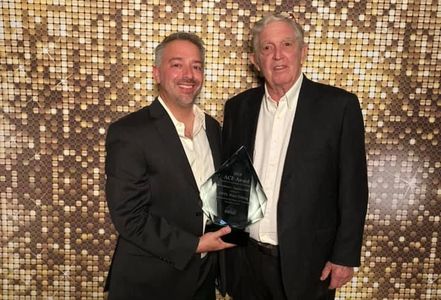 Joseph Francioni and Jerry Wilcox accepting the CCCIA 2019 Sub-Contractor of the Year Award