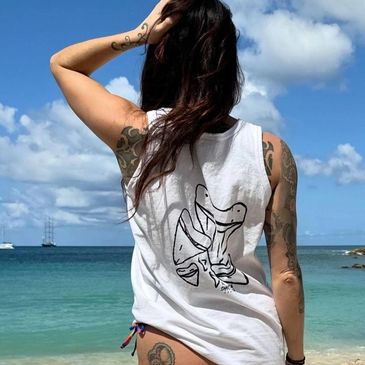 The Florida Sharktooth Company OG logo on a tanktop! 
