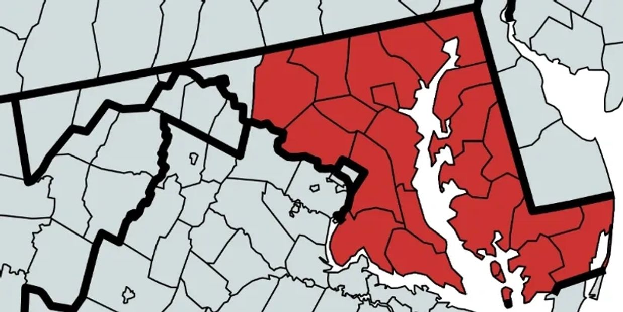 Map of Service area for Maryland Spa Repair and Maintenance