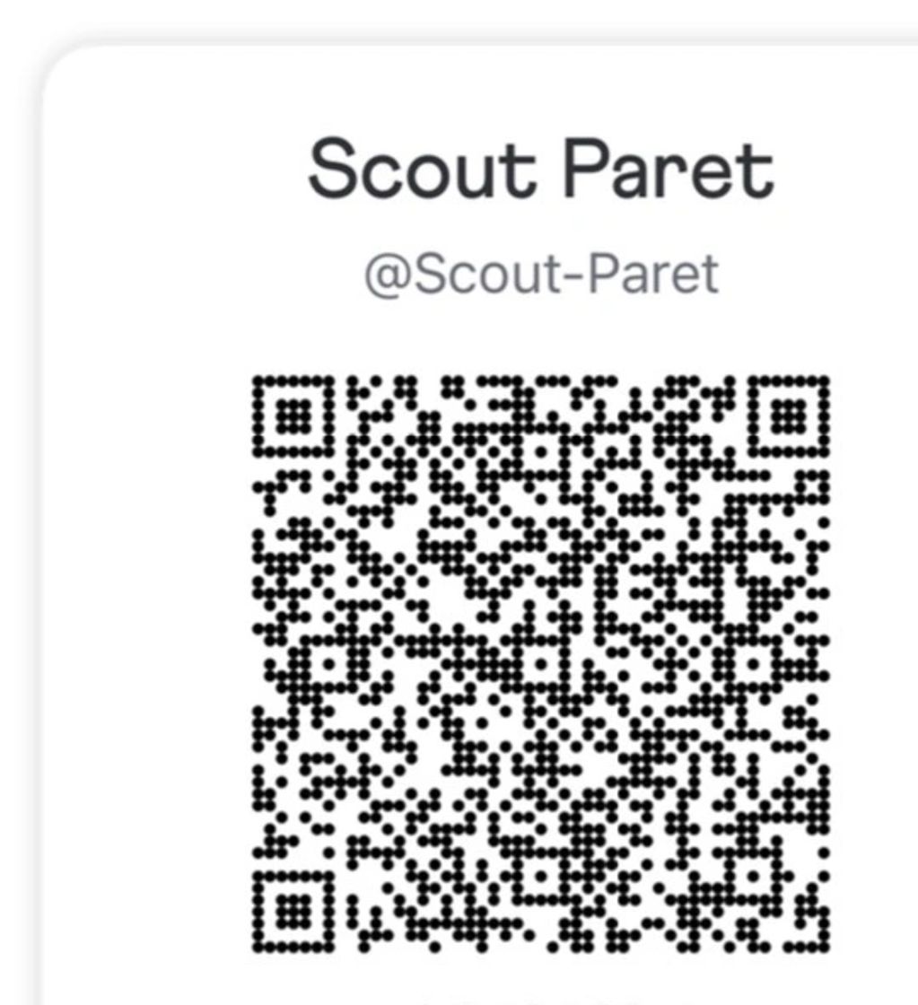 QR code for Scout Paret's profile.
