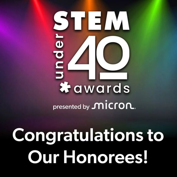 STEM under 40 awards congratulations message.