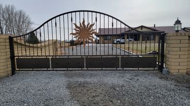 16 foot swing gate with sun