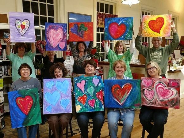 A painting party for Valentine's Day!