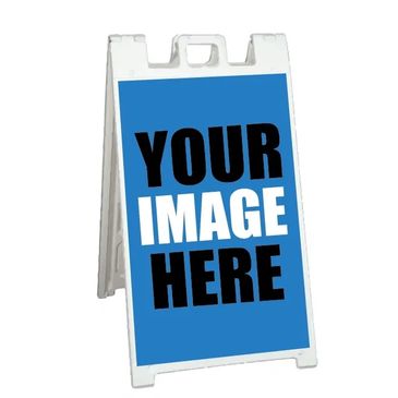 YOUR IMAGE HERE PLASTIC A-FRAME WITH CORRUGATED PLASTIC SIGN 36" X 24"