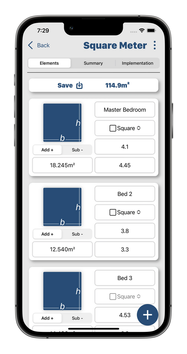 square meter calculator, wall area calculator, painting calculator, flooring calculator, render calc