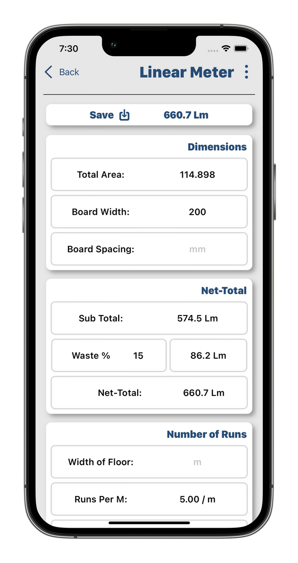 Linear Meters Calculator | Buildr