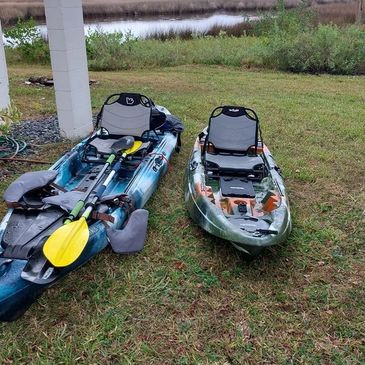 Fishing kayak rentals daily rates as well as overnight-weekend rates 