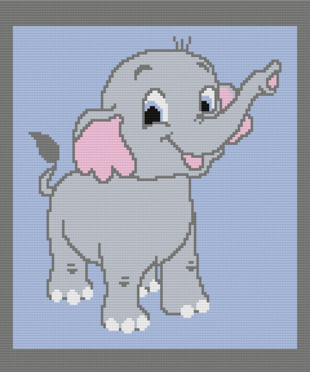 Elephant Crochet graph and written pattern