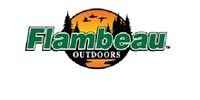 Flambeau Outdoors logo with sunset and trees.