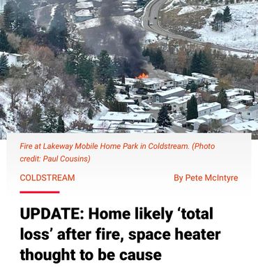 Space heater in hot tub causes fire