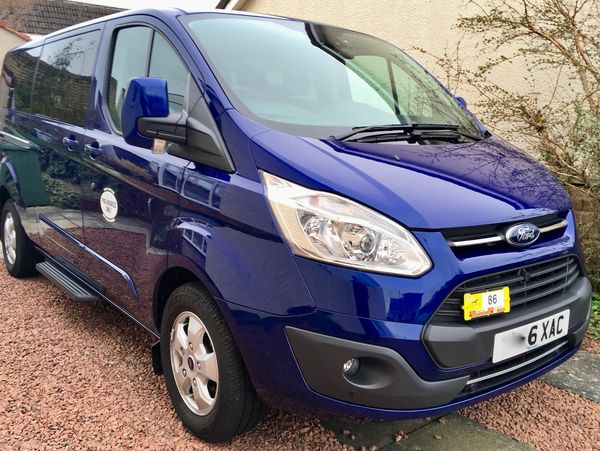 Blue ford Trasit van