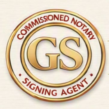 Logo for a commissioned notary signing agent.