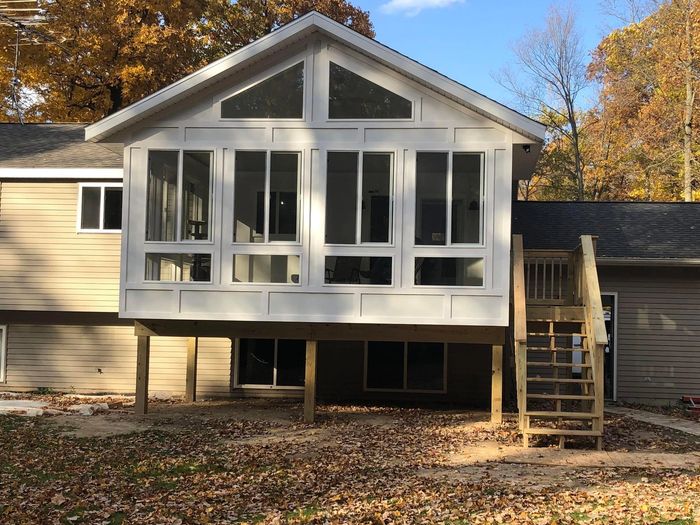 From a deck to a three seasons room. Our customer wanted to enjoy the Michigan weather.