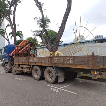 Lorry Crane With Loaded Odd Size Exhibition Item